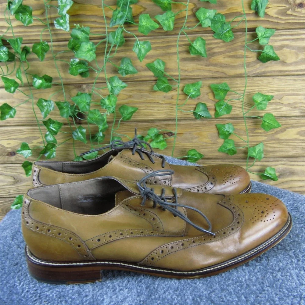 Joseph Abboud Men  Derby Oxfords Brown Leather Size‎ 11 Wide Gently Used 2025